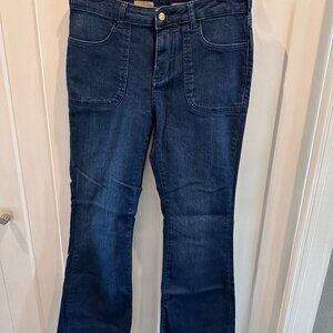 Anthropologie Pilcro High waisted Flare Jeans Dark Denim